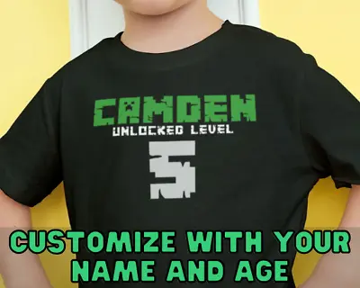Personalized Minecraft Birthday Shirt With Name And Age - Minecraft Party Shirt • $19.99