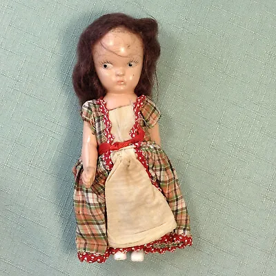 $5.99 • Buy Vintage Virga Doll 5 1/2 Inches One Piece Body Movable Arms Painted Eyes 1950s
