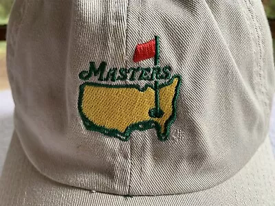 VTG MASTERS Golf Hat Cap Cotton Khaki Tan Strapback American Needle Embroidered • $29.99