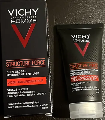 Vichy Homme Men Structure Force Complete Anti Ageing Hydrating Moisturiser 50ml • $34.50