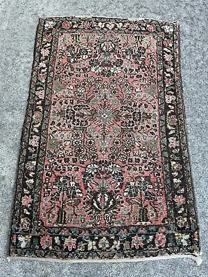 Antique Persiaan Handmade Oriental Rug Lillihan Sarroukh Design 49” X 31” • $219