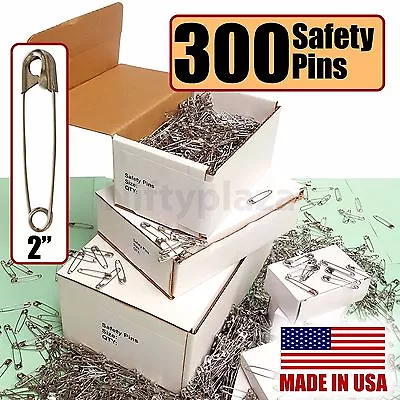 Extra Large Safety Pins Lot Of 300 Brand New Size 2  Quilters Crafting Diapers • $15.89