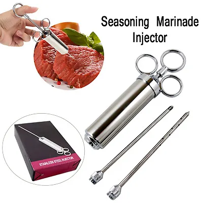 Meat Marinade Injector Gun Flavor Needle Seasoning BBQ Cooking Stainless Steel • $15.19