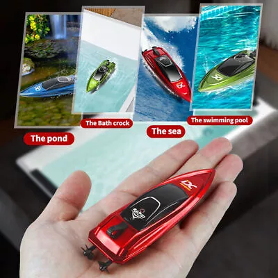 Mini RC Boats 2.4G High Speed Racing Boat 4CH Remote Control W/ LED Light Toys • $18.99