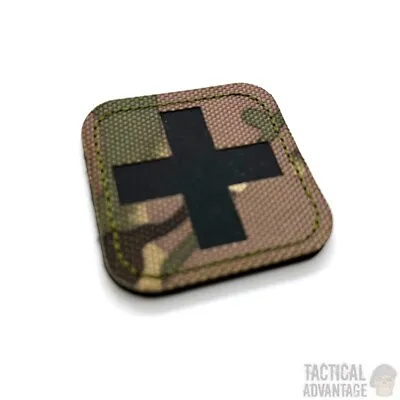Multicam Camo Medic Med IRR Patch Hook  & Loop 5x5cm First Aid Airsoft Badge UK • £4.79