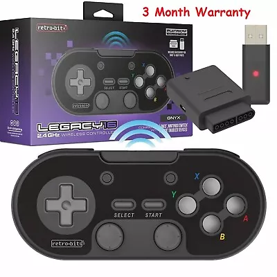 Retro-Bit Legacy 16 Wireless 2.4GHz Controller For SNES Switch PC Mac  Black • $28.95