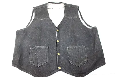 Saddle King Western Men's XLR Black Denim Riding Vest - USA 100% Cotton #H2056 • $12.95