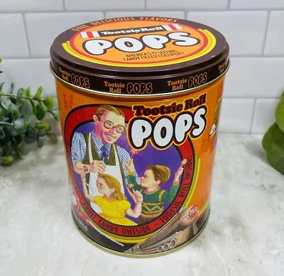 Vintage 1997 Tootsie Roll Pops Limited Edition Collectors Tin Round Canister 6” • $14.99