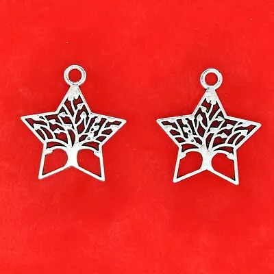 £2.39 • Buy 8 X Tibetan Silver Tree Of Life Star Pagan Wiccan Charm Pendant Jewellery Making