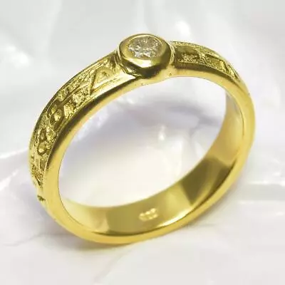 Ring US Size 5.5 Gold Vermeil Sterling Genuine Natural 0.08ct Diamond 2.75 G • $82