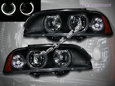 97-03 Bmw 5-series E39 Projector Headlights Two Halo Black 4 Door • $188.99