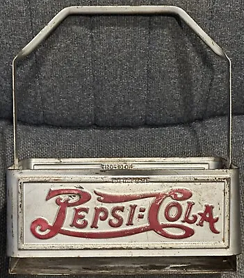 Vintage Aluminum Metal Pepsi Cola 6 Pack Bottle Carrier - Very RARE Version • $185