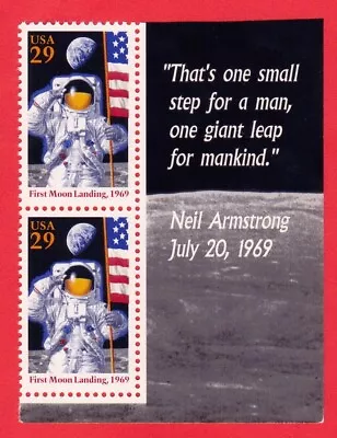 FIRST MOON LANDING STAMP 29c 1994 ASTRONAUT NEIL ARMSTRONG SPACE EARTH NEW  MNH • $3.50