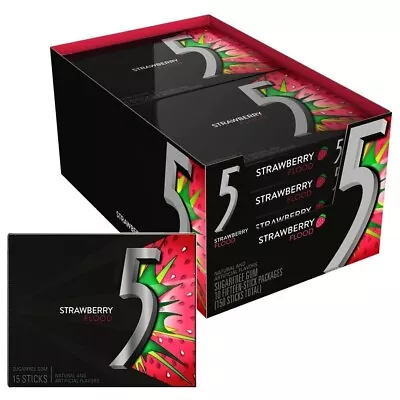 5 Gum Strawberry Flood Sugarfree Gum 150 Pieces / 10 Packs - FREE SHIPPING!! • $22