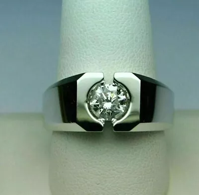 1.50CT Round Cut Lab Created Diamond Men's Engagement Ring 14K White Gold Plated • $113.74