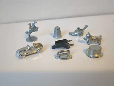 Lot 8 Vtg 1961 Monopoly Game Marker Shoe Thimble Dog Hat Horse Car Iron W Barrow • $7