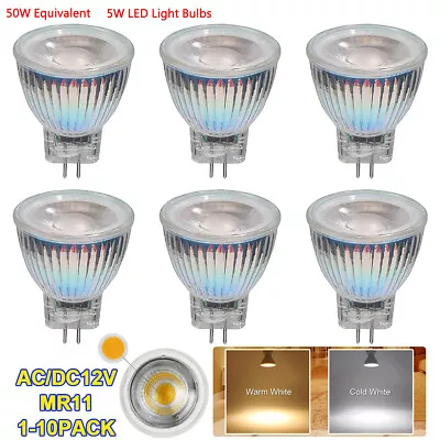 MR11 LED Light Bulbs 5W=50W Spotlight Reflector GU4 Pin Base Lamp AC/DC12V COB • £26.39