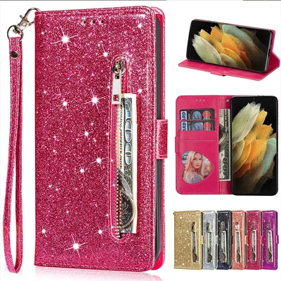 Glitter Zipper Case For IPhone 11 12 13 14 Pro Max X XS XR 7 8 Plus Wallet Cover • $6.98