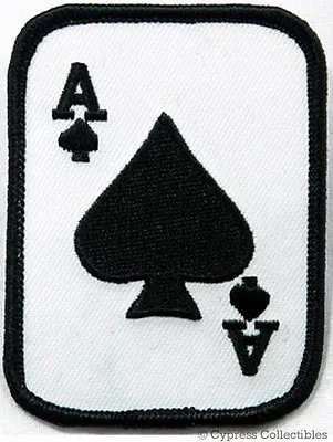 ACE Of SPADES PATCH POKER PLAYING CARD Embroidered Iron-on CASINO GAMBLING NEW • $4.95