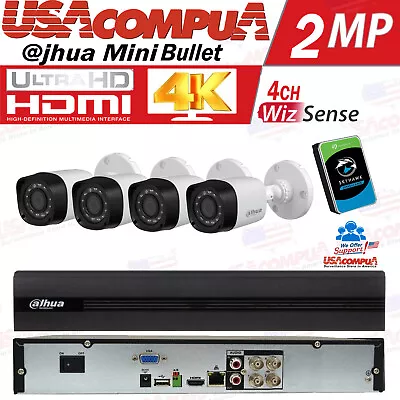 Dahua Security Camera System HD Kit 4CH Turbo 2MP Bullet Lite Series  (W /HDD ) • $239.99