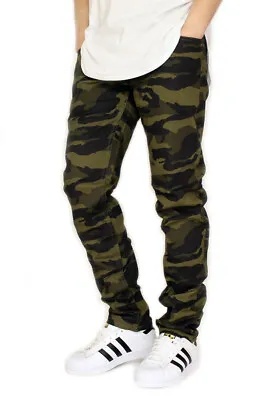 Men's Camo Twill Stretch Skinny Jeans Victorious 3 Colors *free Shipping* • $31.98
