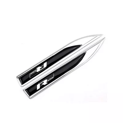 New Design 2x R-LINE 3D  Side Wing Fender Badge Black  • £8.99