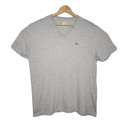 $19.85 • Buy Lacoste T Shirt V-Neck Pima Cotton Gray  7 / XL