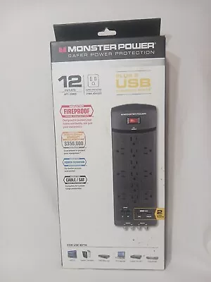 Monster Power Surge Protector EXP 1200 AVU 12 Outlet 2 USB Never Used Open Box • $19.99