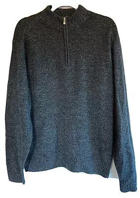 Enzo Mantovani 100% Wool Sweater Men’s 1/4 Zip Long Sleeve Gray Grey Size Large • $19.99