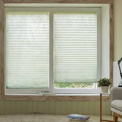 [4Pack] Green-RV Trailer Pleated Blind Shades (35x90 ) Cordless Self Blinds • $44.95