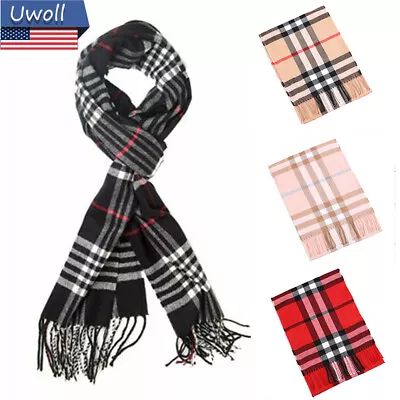 Mens Womens Cashmere Plaid Scarf Scotland Made Spring Winter Soft Warm Gift • $6.97