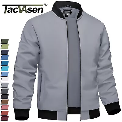 Men's Lightweight Sportswear Spring Fall Casual Thin Windbreaker Bomber Jacket • $38.98