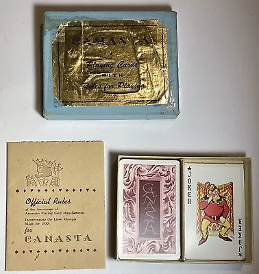 Vintage 1950's Canasta Card Game With Original Box And Instructions Booklet 26 C • $0.99