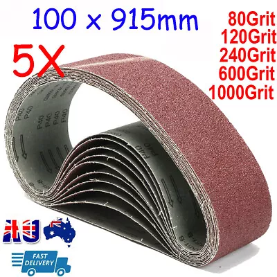 5X 915 914mm X100mm Sanding Belts 80 120 240 600 1000 Mix Grit For Wood Grinding • $20.99