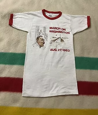 80s CHAMPION March On Washington MLK Martin Luther King Shirt Ringer Extra Small • $133.33