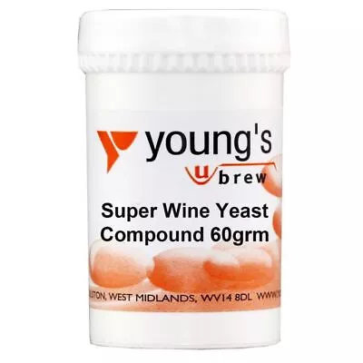 YOUNG'S Super Wine Yeast Compound - 60g Resealable Tub - Wine High Alcohol • £8.99
