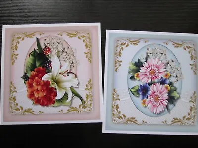 £1.30 • Buy NEW === 2 X FLOWER BOUQUET LILLIES & DAHLIAS  Card Toppers & Sentiments