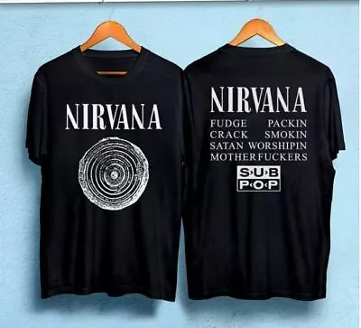 SELL!!_ ''Nirvana Bleach'' Sub Pop Fudge Packin 1989 Vintage 2 Sided T-Shirt • $27.99