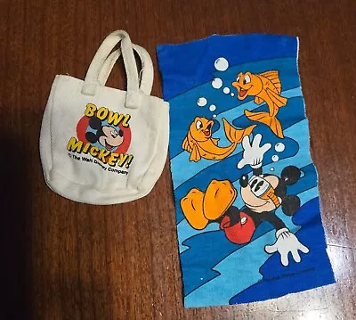 Vintage Disney Mickey Beach Towel And Tote Bag Barbie Outfits • $5