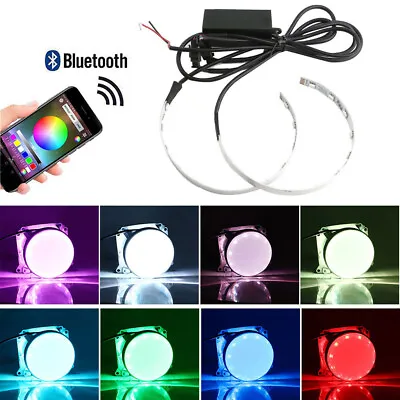 BT Control Flash RGB Demon Devil Eye Strip For Mitsubishi Projector Lens Refit • $22.41