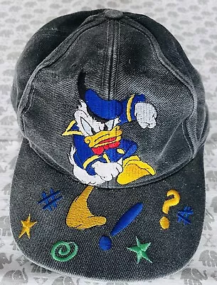 VINTAGE Walt Disney Angry Donald Duck Canvas Snapback Cap By Goofy’s Hat Co. • $48