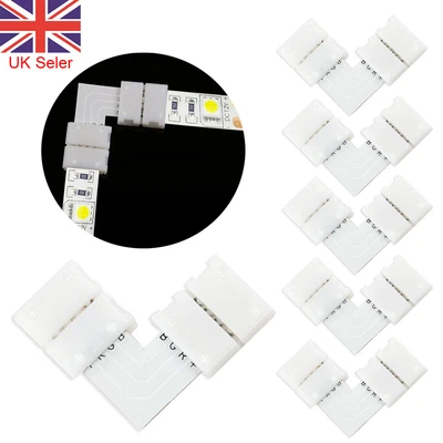 £4.24 • Buy 5050 LED Strip Light Corner Connectors RGB L Shape Adapters 90 Degree Joint