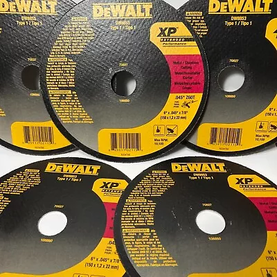 DeWalt DW8853 Metal Stainless Cutting Wheel 5 Pack 6  .045  7/8  Type 1 XP • $34.99