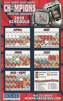 Memphis Redbirds 2010 Magnetic Schedule • $4