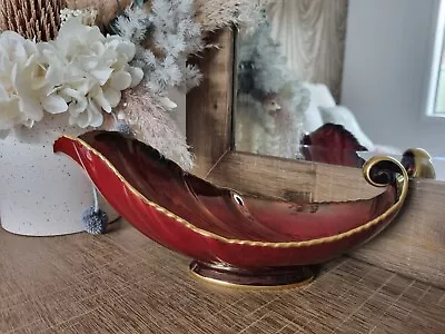 Carlton Ware 28cm Rouge Royale Leaf Boat Curved Dish Bowl Vintage • $30