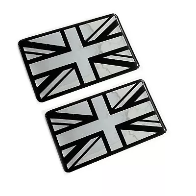 X2 Union Jack UK England Flag Chrome 3D Car Domed Gel Decal Sticker Badges • £9.99