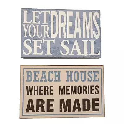 Nautical Coastal Beach House Home Decor Wall Art Signs Free-Standing Or Hanging • £10.55
