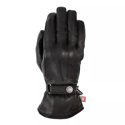 Oxford Holton Waterproof Ladies Motorcycle Motorbike Leather Gloves Black • £49.99