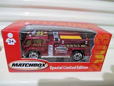 Matchbox 2003 Special Limited Edn. HOLLYWOOD TOY FAIR FIRE TRUCK New In Mint Box • $9.95