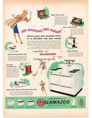 1947 KALAMAZOO Gas Range Stove Mid-Century Modern Retro Vintage Print Ad • $8.95